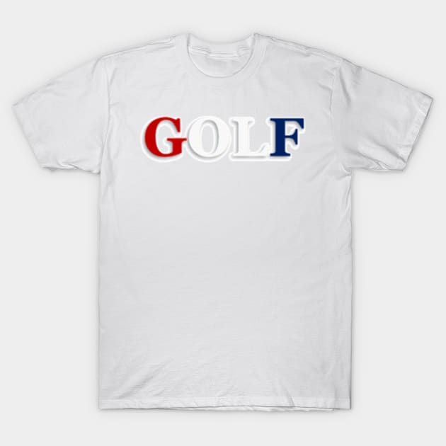 Golf Red White and Blue T-Shirt by Moses77